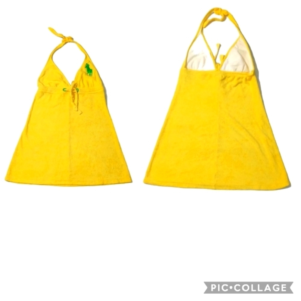 Ralph Lauren Yellow Halter Swim Coverup with Green Pony